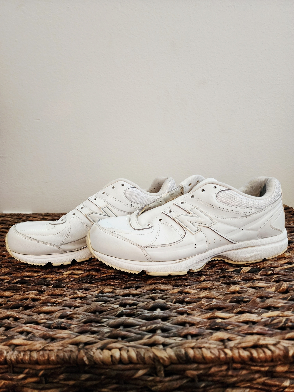 White New Balance 410 Leather Walking Sneakers